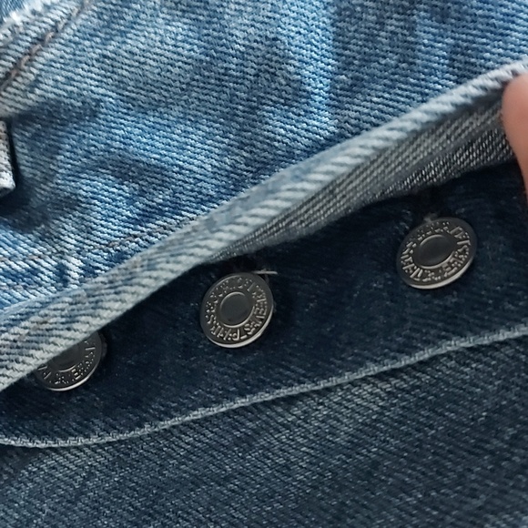 Levi's RIBCAGE STRAIGHT ANKLE CROPPED DISTRESSED JEANS Blue Size 24 - Picture 6 of 16